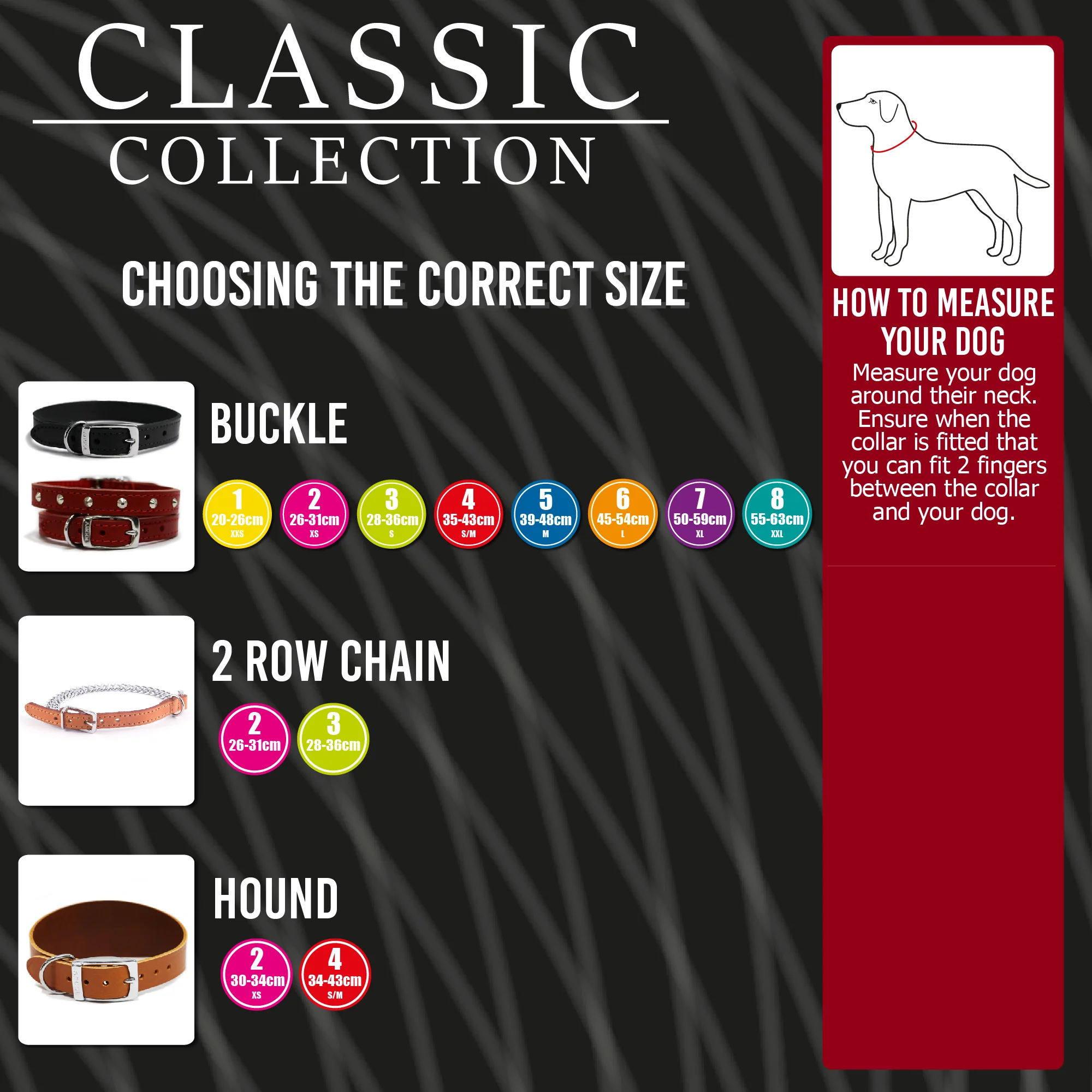 Ancol Classic Leather Greyhound/Whippet Collar Black 34-43cm size 4-5 - Image 3