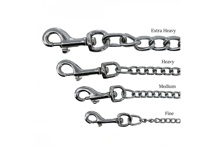 Ancol Leather Chain Lead - 87cm Fine Chain - Image 2