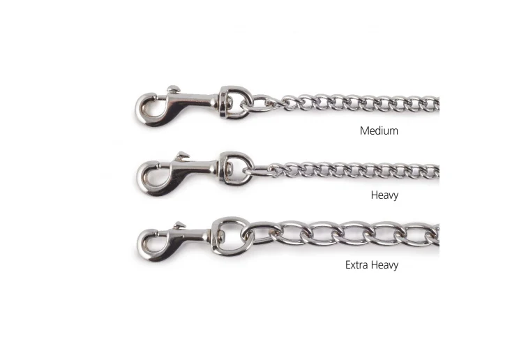 Ancol Leather Chain Lead Tan Medium Link - Image 2