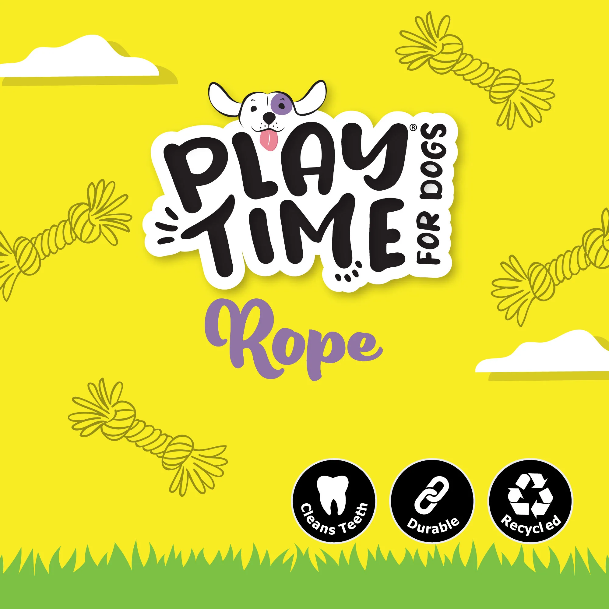 Ancol Playtime Natural Ropey Triangle (Yellow) - Image 4
