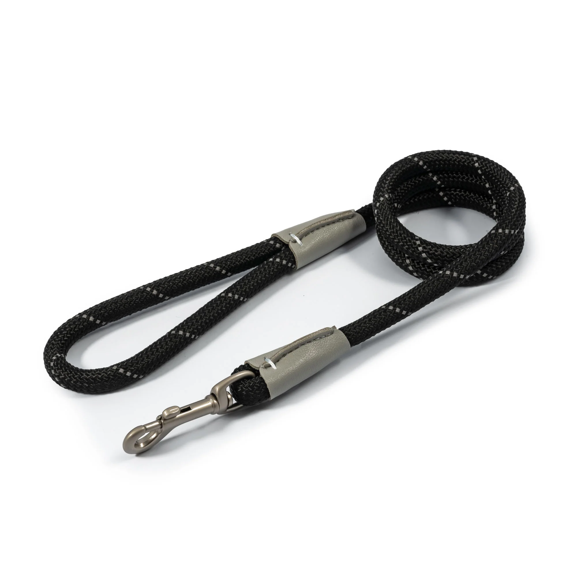 Ancol Viva Rope Lead Reflective Black 1.07mx12mm 50kg