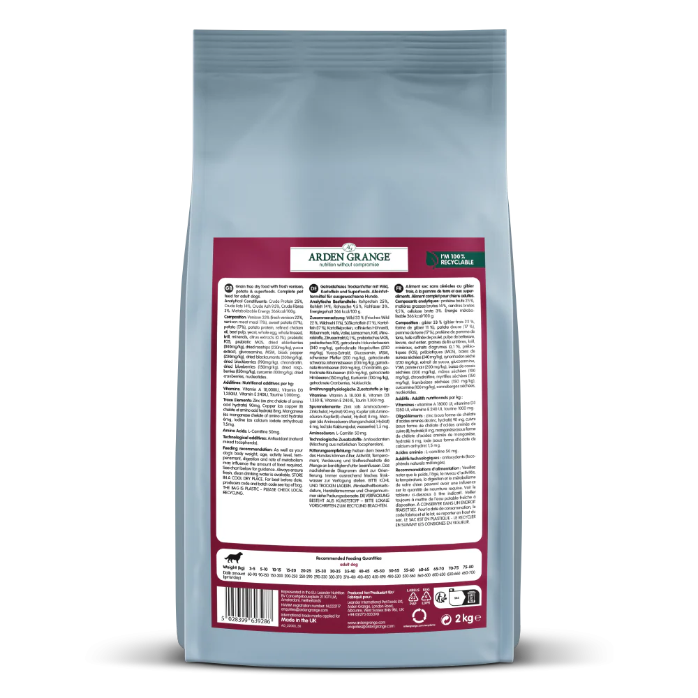 Arden Grange Grain Free Venison & Potato 2kg - Image 2