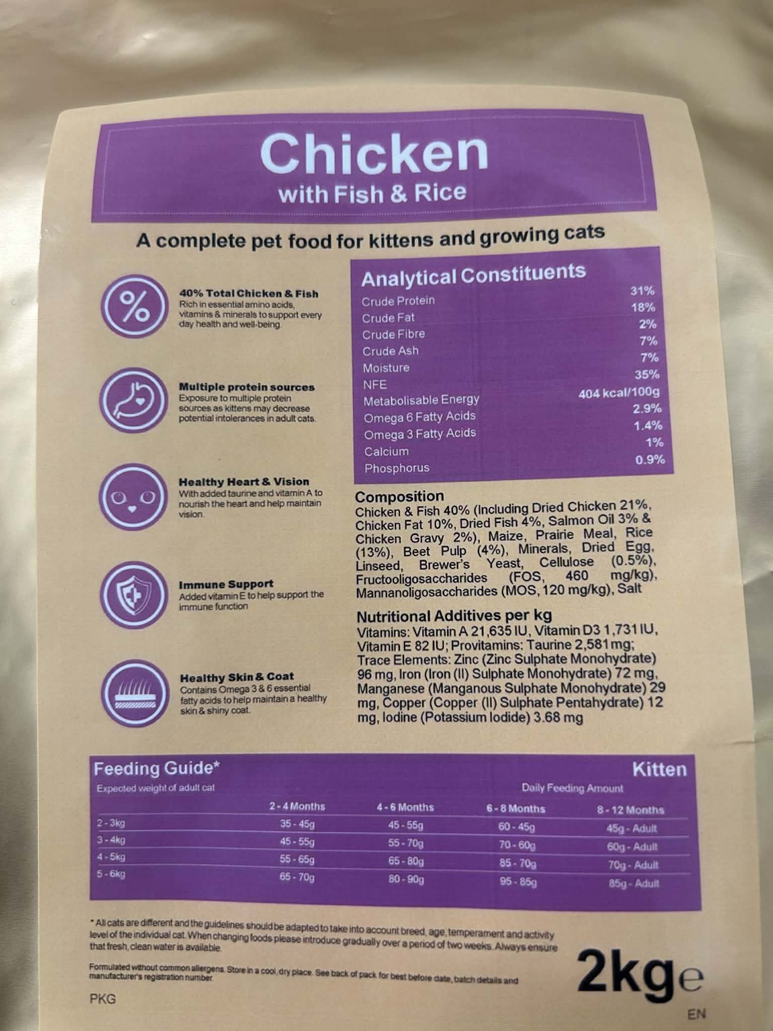 Carltons Premium Kitten Food Chicken with Fish & Rice 2kg - Image 2