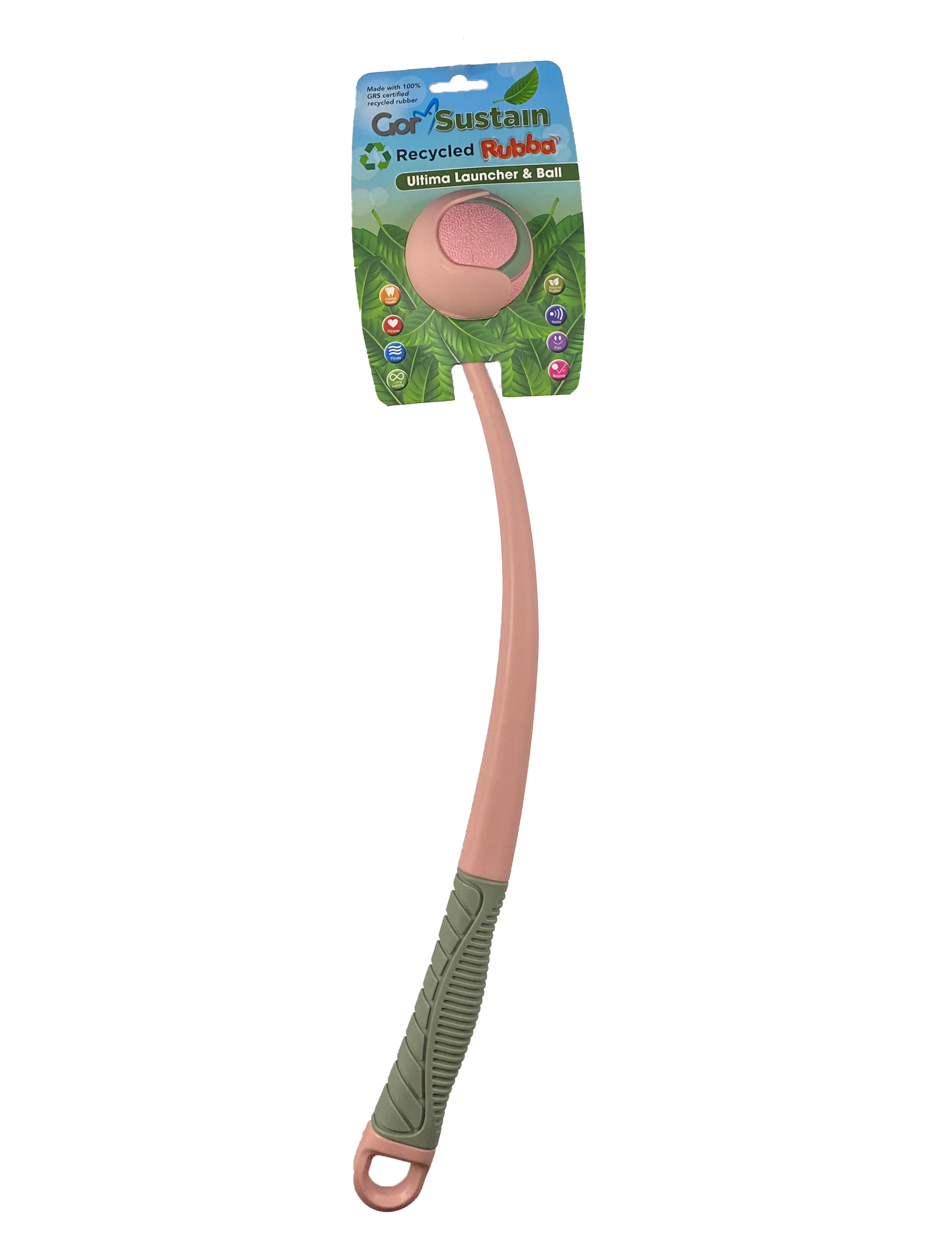 Gor Pets Sustain Ultima Launcher & Ball Eco-Friendly Dog Toy Medium 6.5cm - Pink
