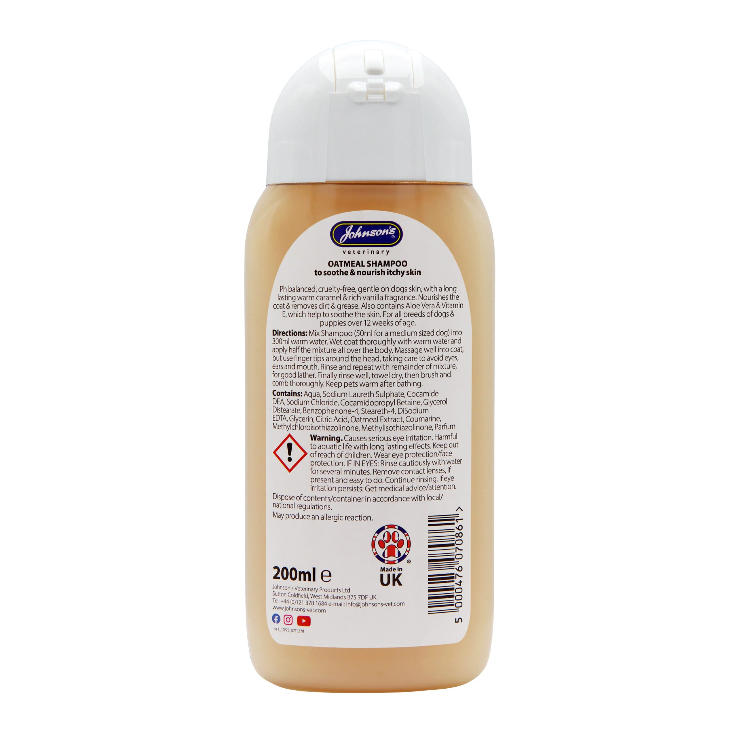 Johnson's Oatmeal Shampoo 200ml - Image 2