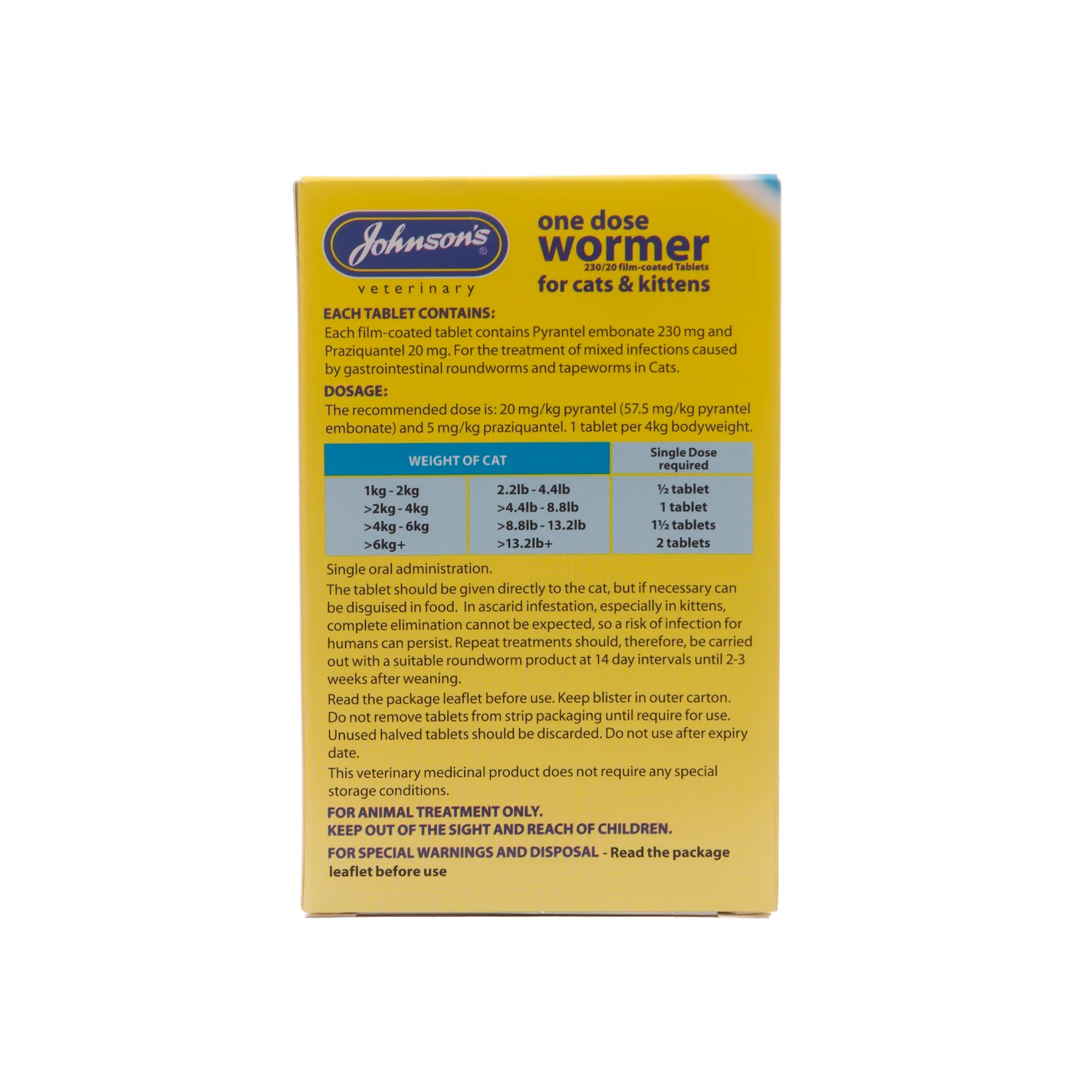 Johnson's One Dose Wormer Cats and Kittens - Image 2