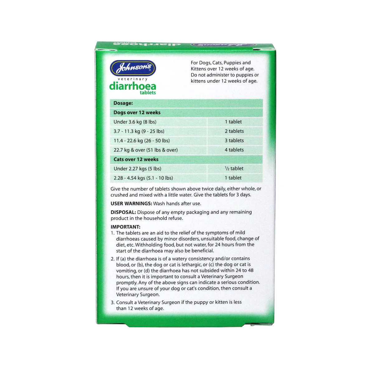 Johnsons Veterinary Diarrhoea Tablets - Image 2