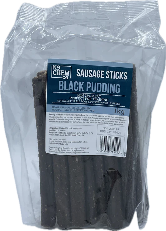 K9 Chew Co. Black Pudding Sausage Sticks 1kg