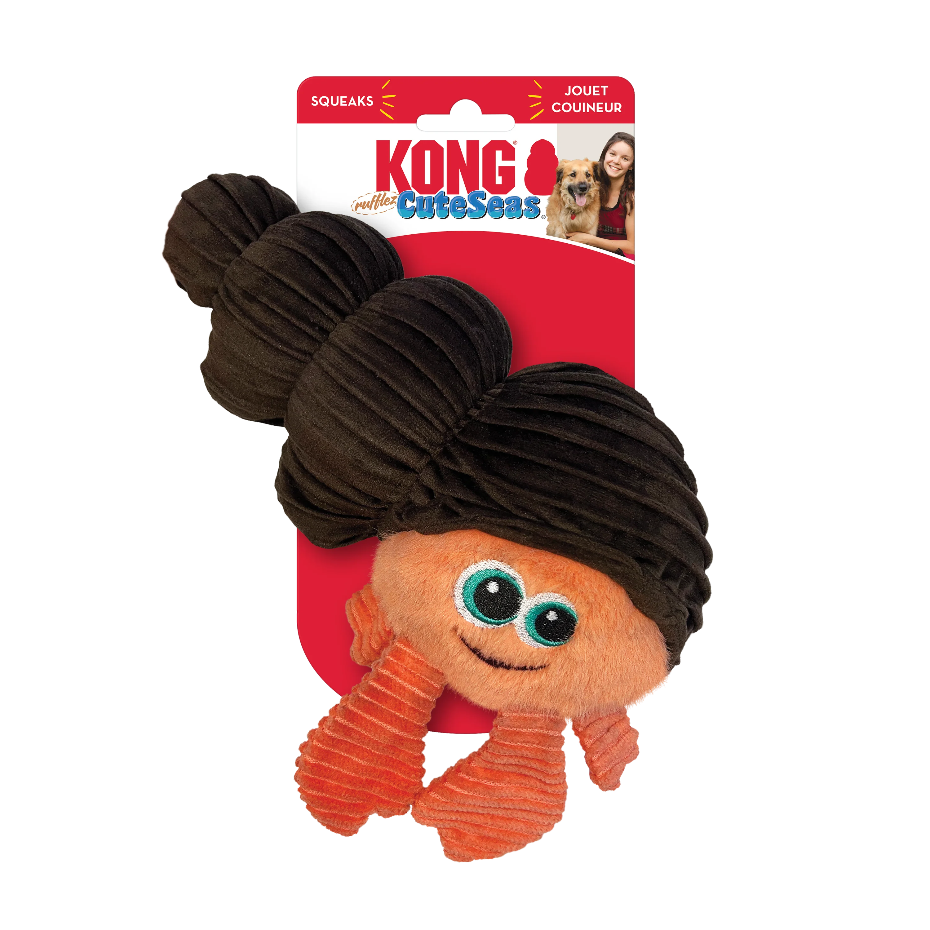 KONG Cuteseas Rufflez Hermit Crab Plush Dog Toy Small/Medium
