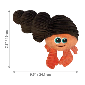 KONG Cuteseas Rufflez Hermit Crab Plush Dog Toy Small/Medium - Image 3
