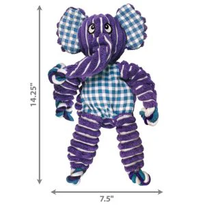 KONG Floppy Knots Elephant Squeaky Tug Dog Toy - Medium/Large - Image 2