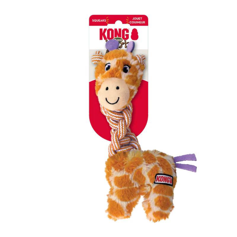KONG Knots Twists Squeaky Tug Dog Toy - Small/Medium Assorted