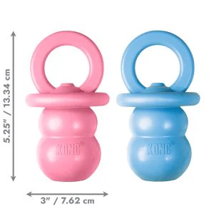 KONG Puppy Binkie Treat Dispensing Dog Toy - Medium Blue/Pink (13cm) - Image 2