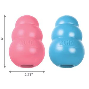 KONG Puppy Durable Chew Dog Toy - Large Blue/Pink (10cm) - Image 2