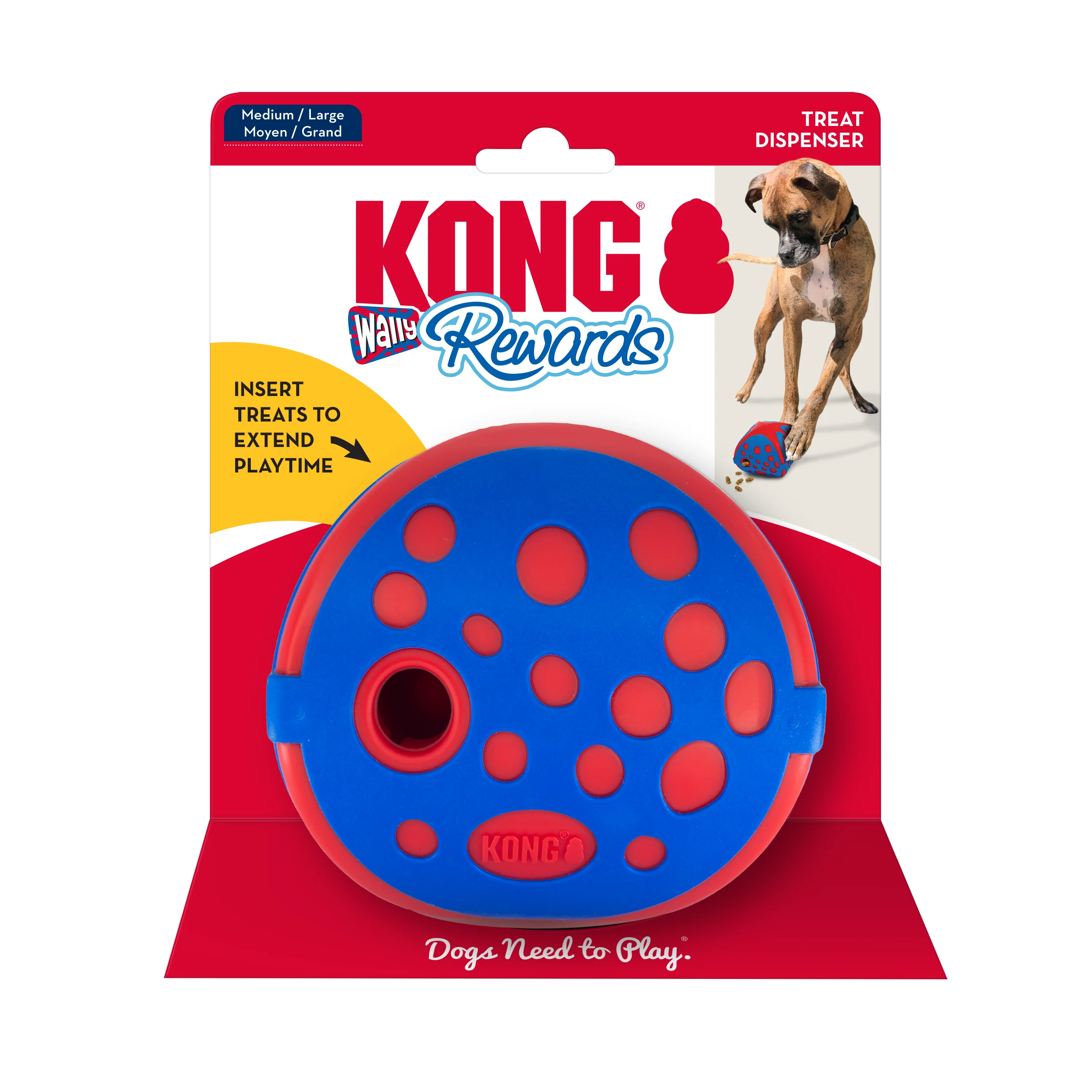 KONG Rewards Wally Treat Dispensing Dog Toy - Medium/Large