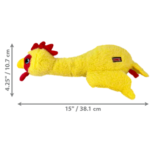 KONG Scruffs Chicken Squeaky Plush Dog Toy - Medium/Large - Image 2