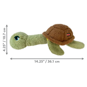 KONG Scruffs Turtle Squeaky Plush Dog Toy - Medium/Large - Image 2