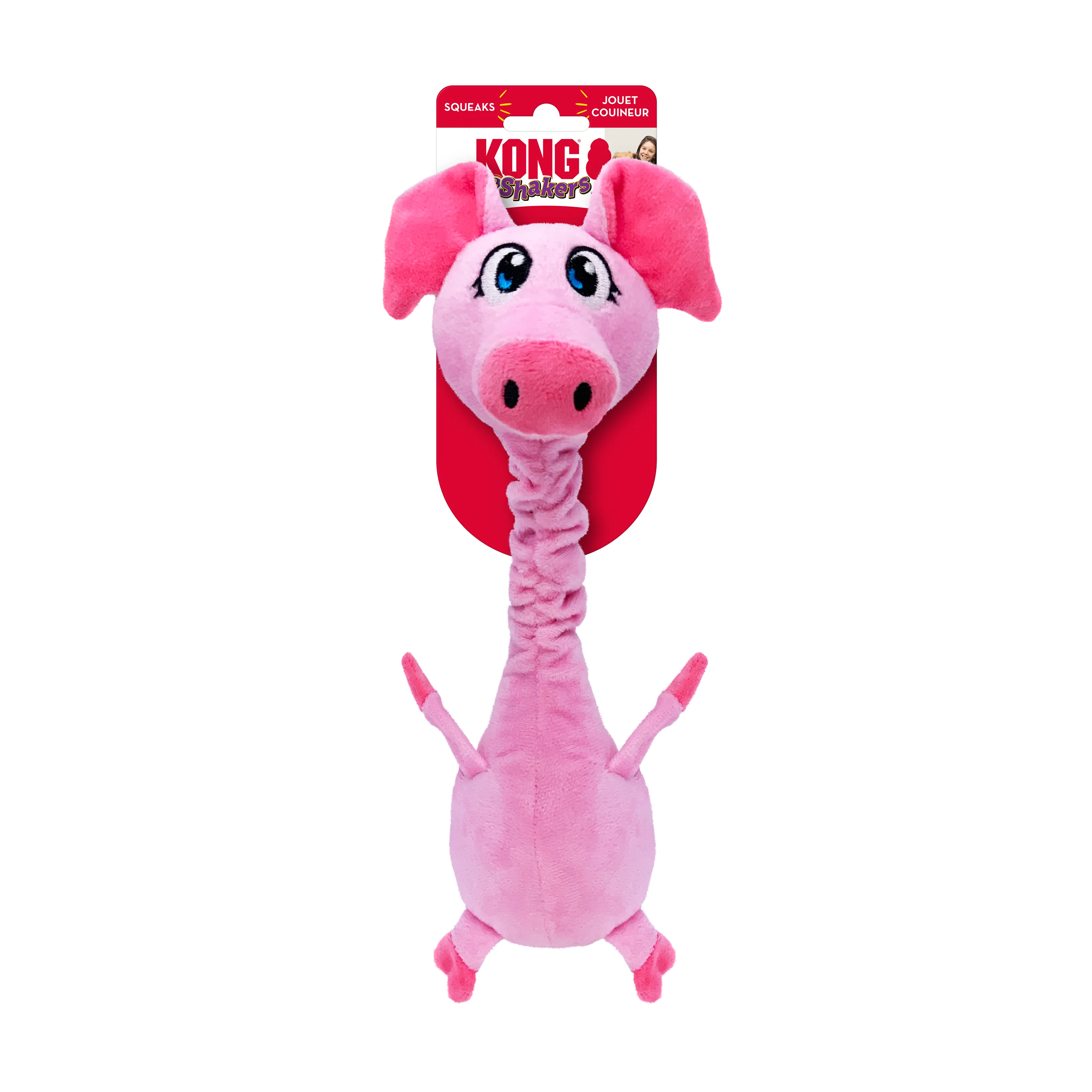 KONG Shakers Bobz Pig Squeaky Plush Dog Toy - Medium