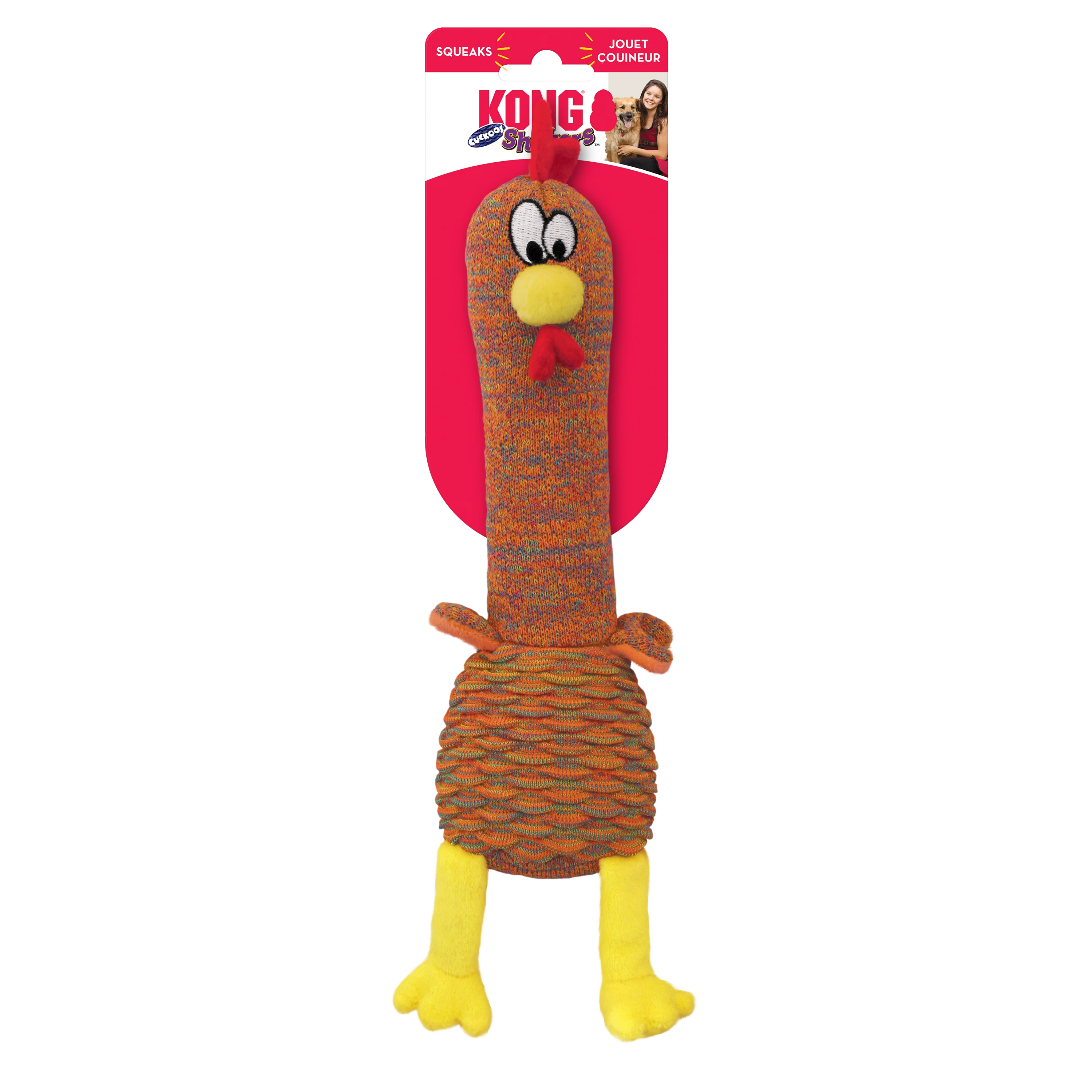 KONG Shakers Cuckoos Squeaky Plush Dog Toy - Medium Assorted