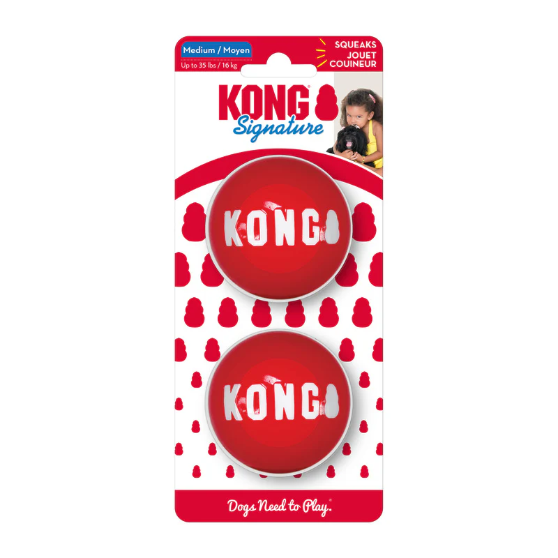 KONG Signature Balls Durable Fetch Dog Toy - Medium 2-PackDog Dog