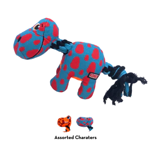 KONG Signature Dynos Squeaky Plush Dog Toy - Medium Assorted - Image 3