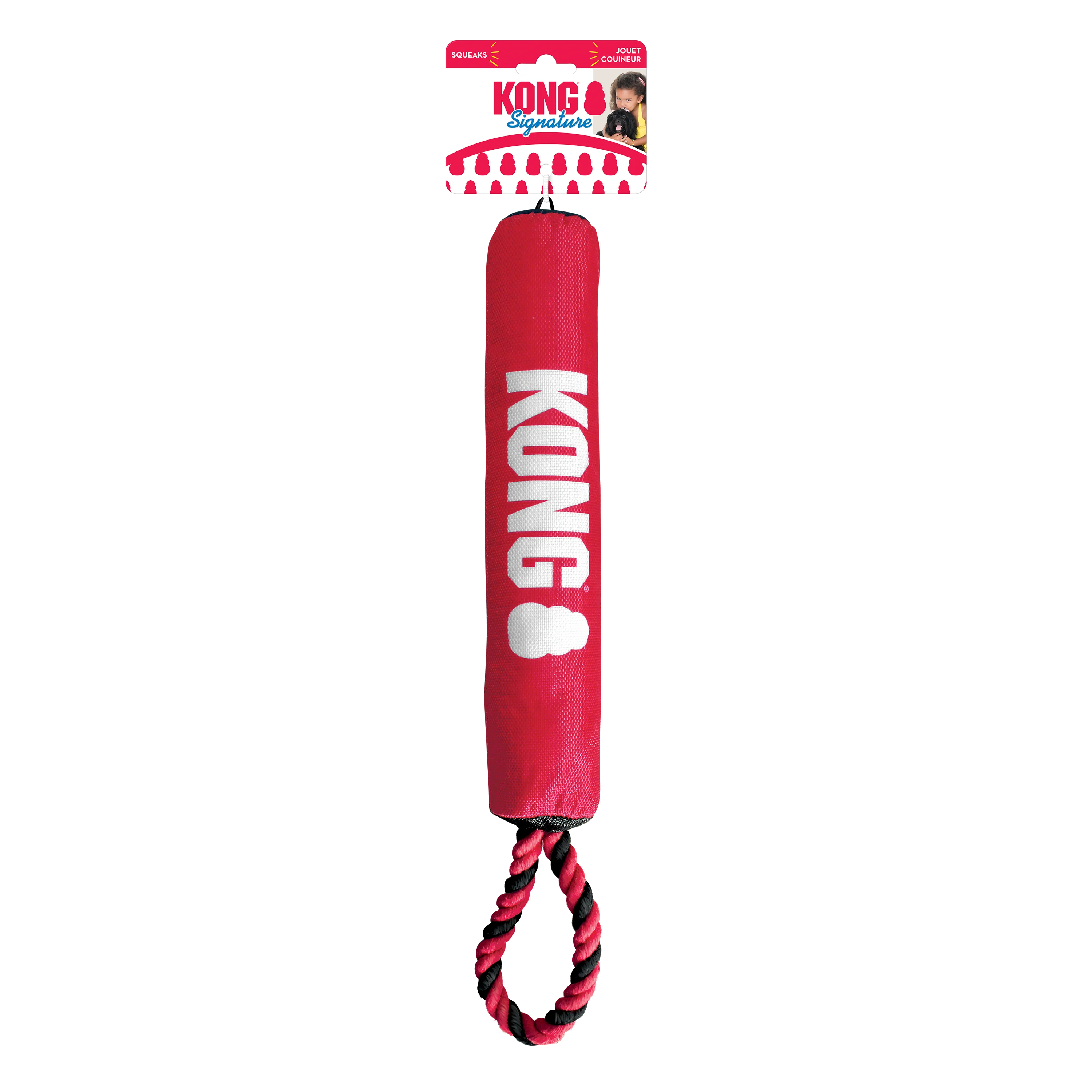KONG Signature Stick with Rope Durable Tug Dog Toy - Medium