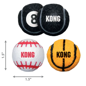 KONG Sport Durable Fetch Dog Toy - X-Small 3-Pack - Image 2