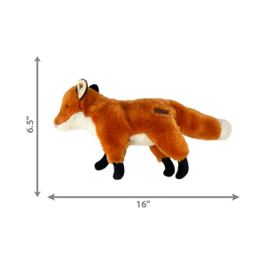 KONG Wild Low Stuff Fox Squeaky Plush Dog Toy - Medium - Image 2