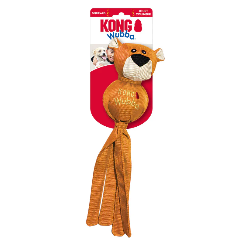 KONG Wubba Ballistic Friend Durable Squeaky Tug Dog Toy - Large Assorted (32cm)