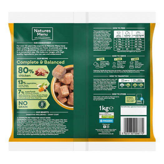 Natures Menu Complete & Balanced 80/20 Nuggets Chicken 1kg - Image 3