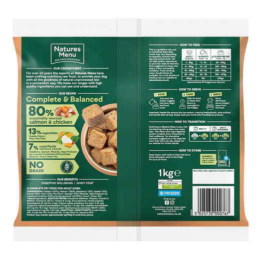 Natures Menu Complete & Balanced 80/20 Nuggets Chicken & Salmon 1kg - Image 2