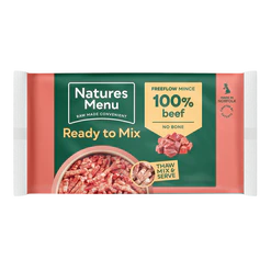Natures Menu Frozen Ready to Mix 100% Beef Freeflow 2kg