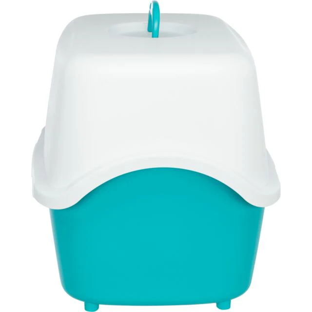 Trixie Vico Hooded Cat Litter Tray Turquoise & White - Image 3